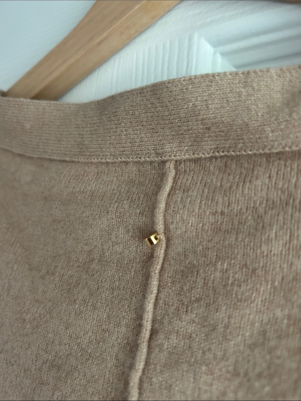 Cuyana Camel V-Neck Button Cardigan - Picture 5 of 7